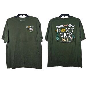 Neff Mens‎ Green Don't Trip Short Sleeve T-Shirt Size Large Mushroom Psychedelic